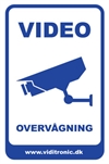 Videoovervågning hegnsskilt dobbeltsiddet uden monteringshuller